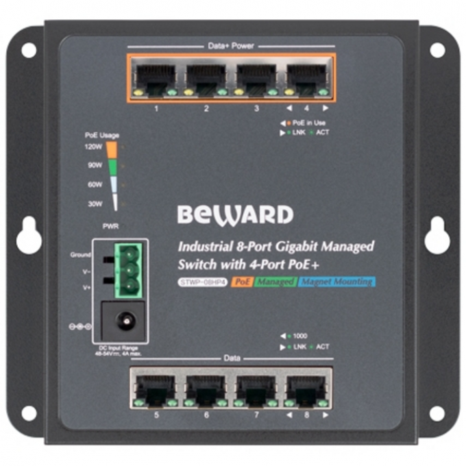 Коммутатор управляемый BEWARD STWP-08HP4 Коммутатор управляемый BEWARD STWP-08HP4